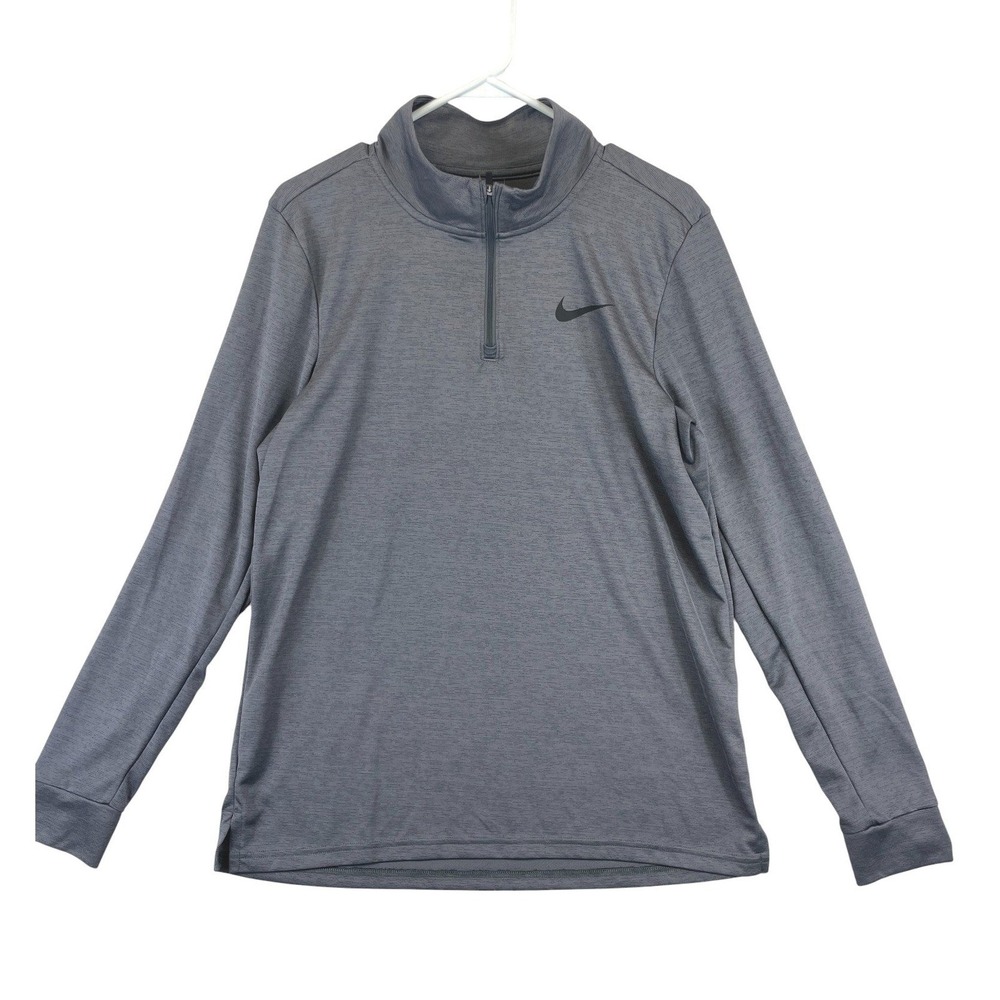 Nike Dri-FIT 1/4 Zip Pullover Shirt Mens M Gray Long Sleeve Athleisure Running